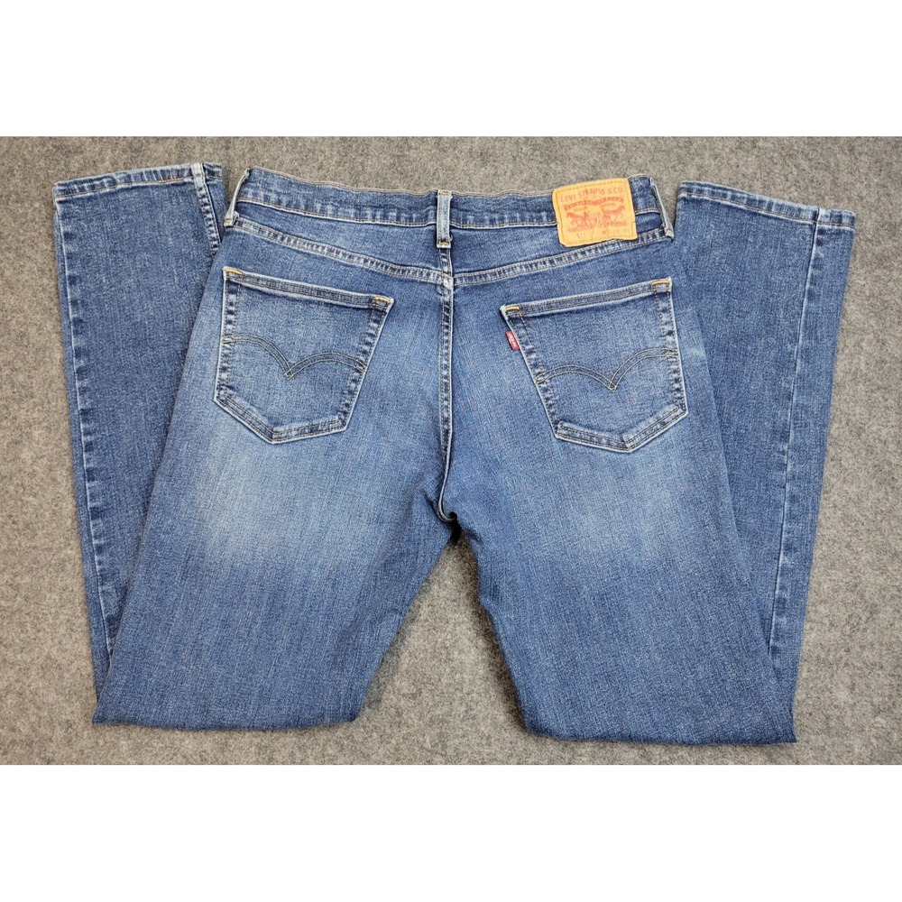 Levis 511 Jeans Mens 33x32 Blue Red Tab Streetwear Slim Dad Everyday Americana